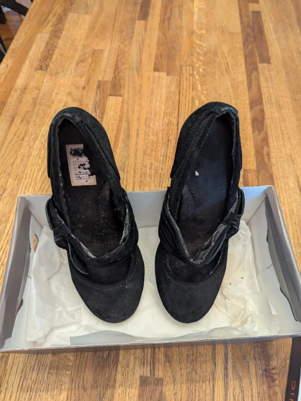 Super Comfy Black Suede Wedge Heel Mary Janes Women's Size 9